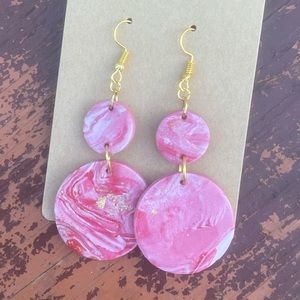 Marbled polymer clay earrings